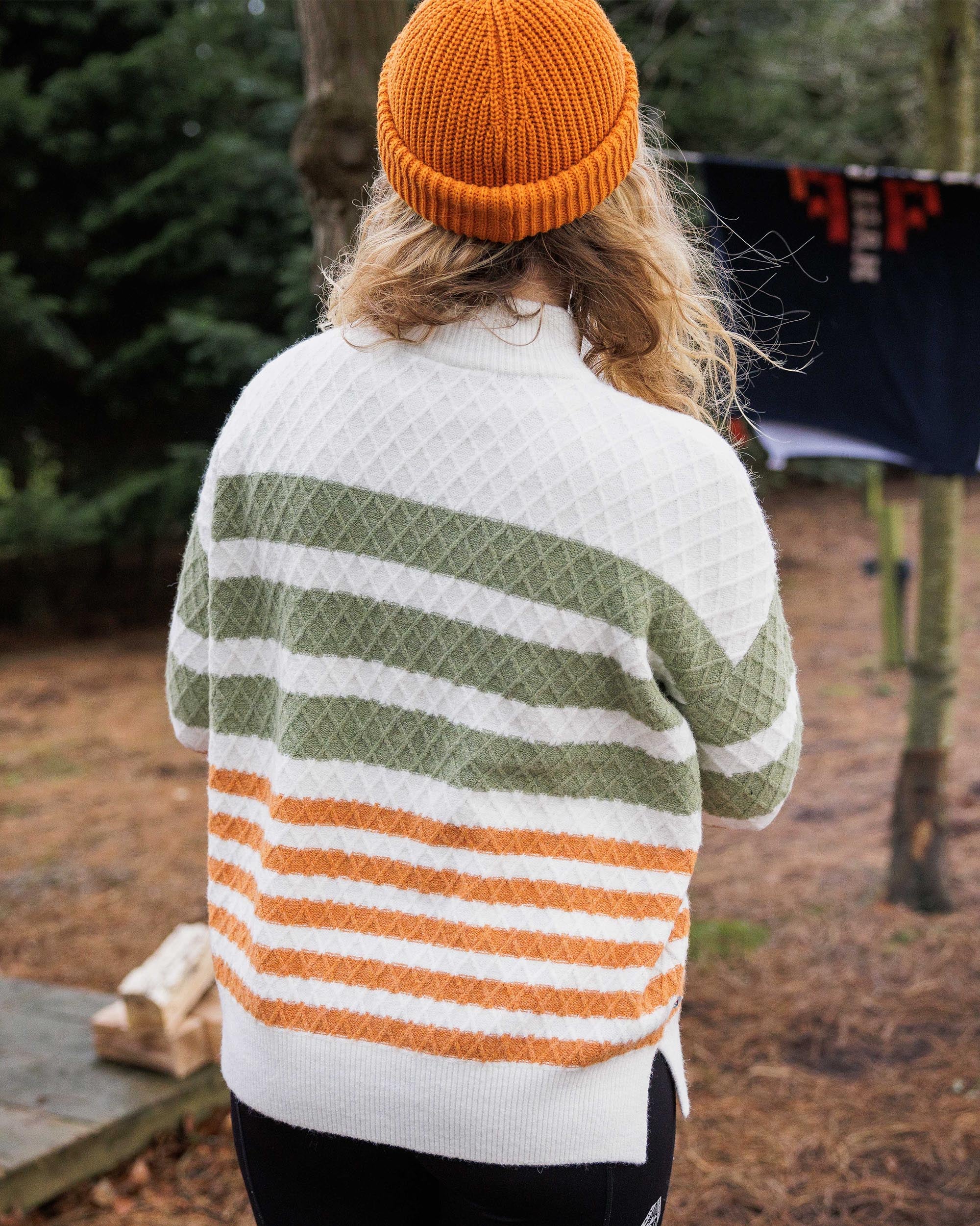 Ramble Recycled Knitted Jumper - Off White - Lifestyle
