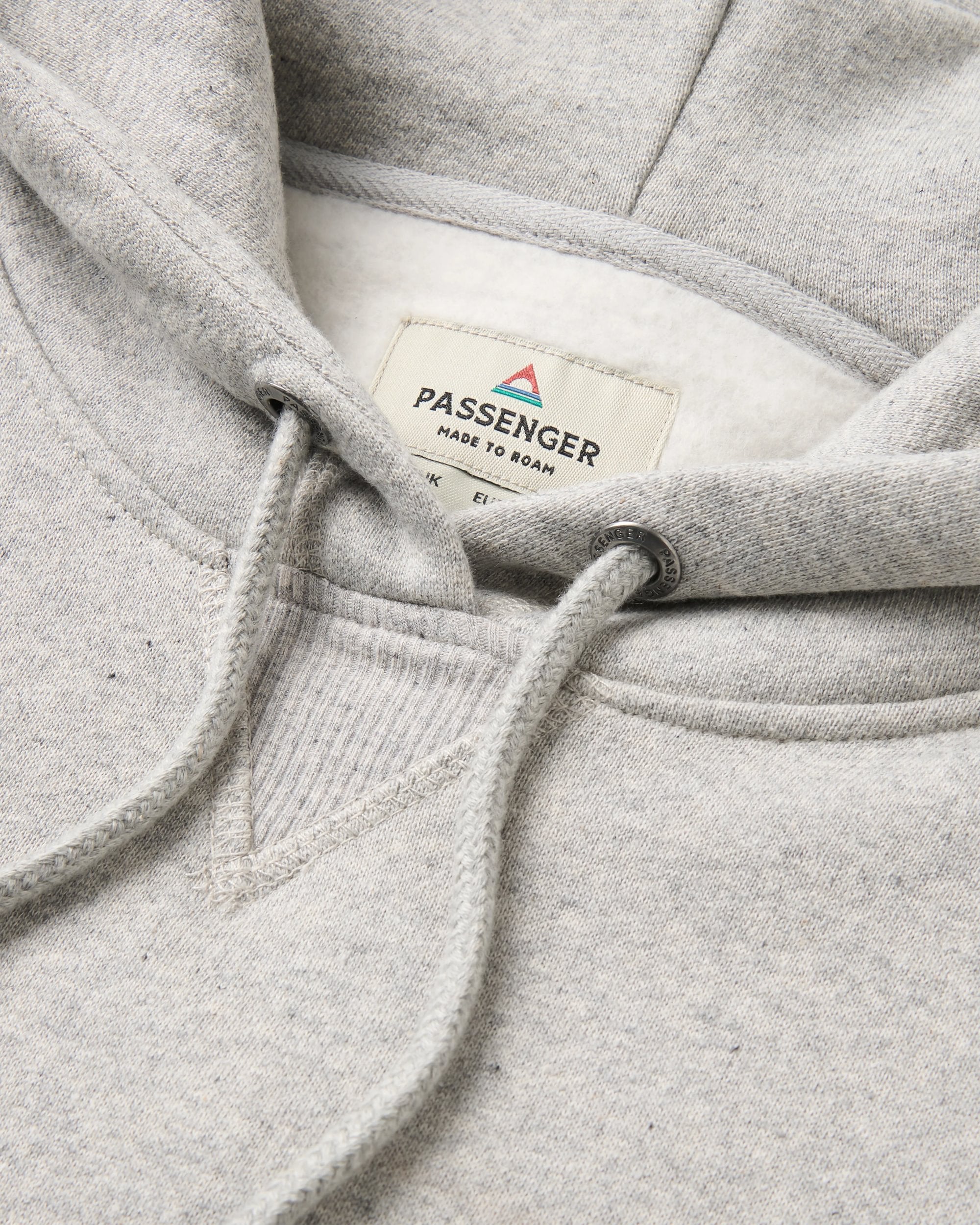 Roamer Recycled Cotton Hoodie - Grey Marl - Flatlay