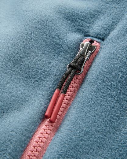 Beaumont Polar Hooded Fleece - Faded Denim - Flatlay
