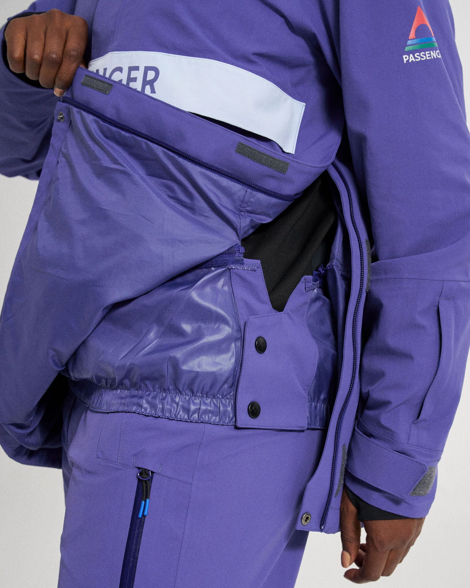 Snowscape Women's Recycled Anorak - Purple Indigo - Studio Model