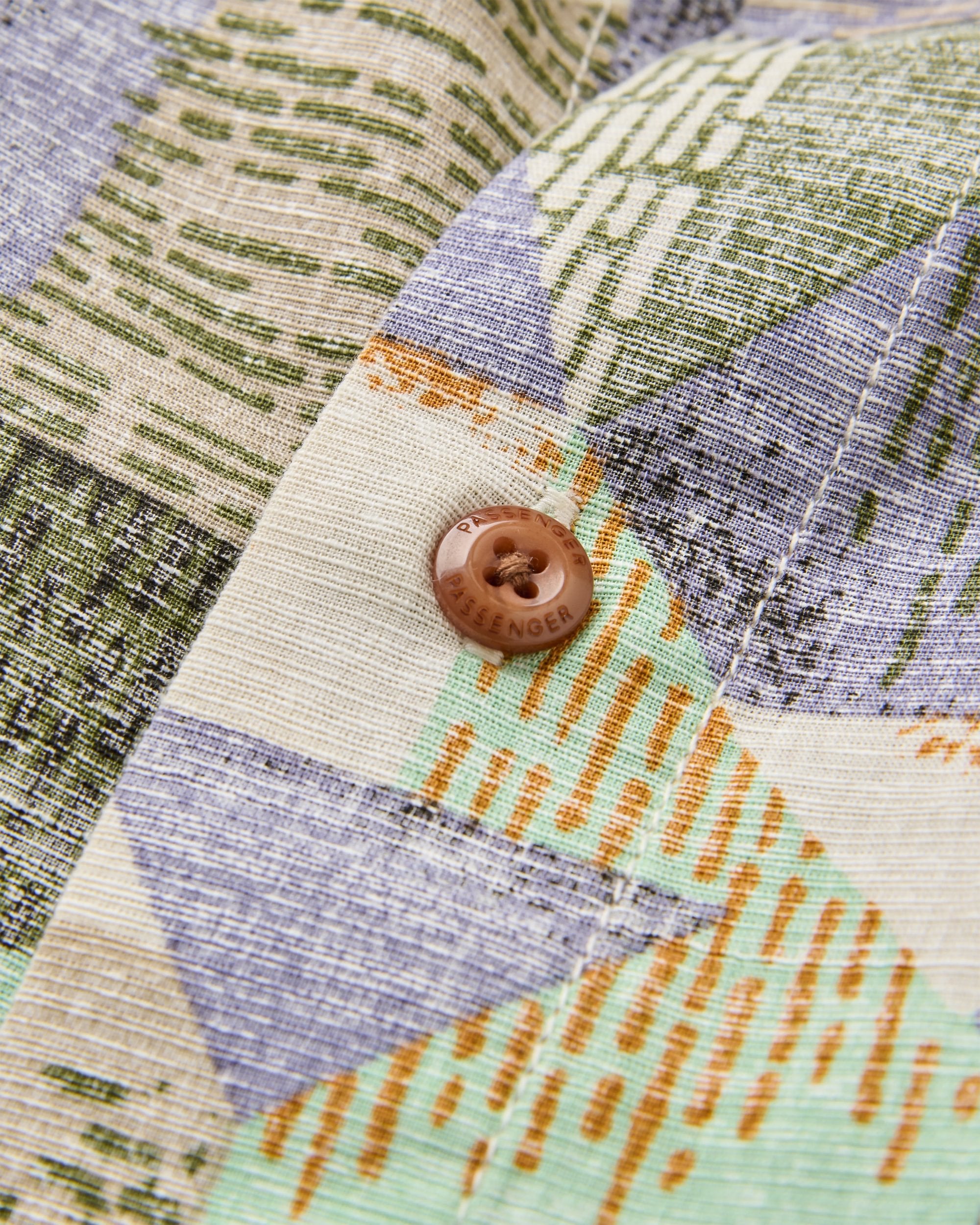 Amboro Organic Cotton Shirt - Mosaic Mountain Khaki - Flatlay