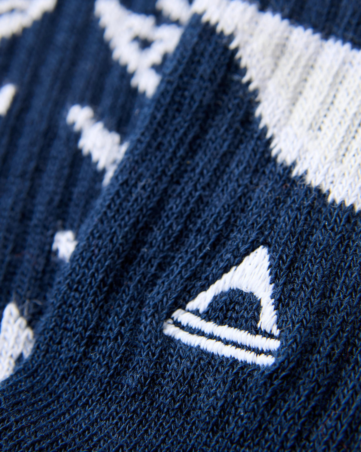 Two Step Crew Socks - Rich Navy - Flatlay