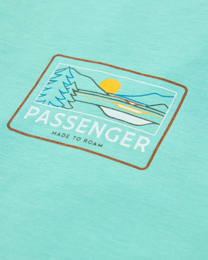 Roamer Men's Recycled Active T-Shirt - Aqua - Flatlay