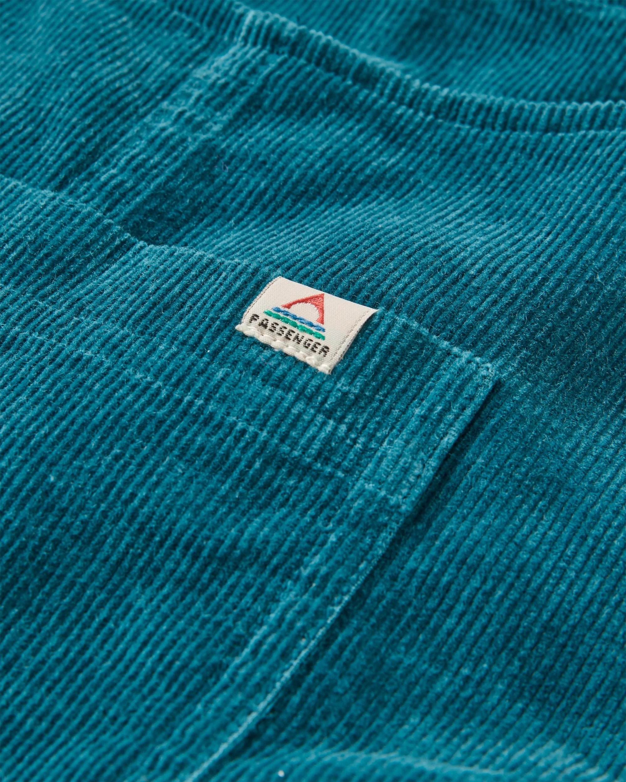 Meadows Organic Cotton Corduroy Dungarees - Tidal Blue - Flatlay