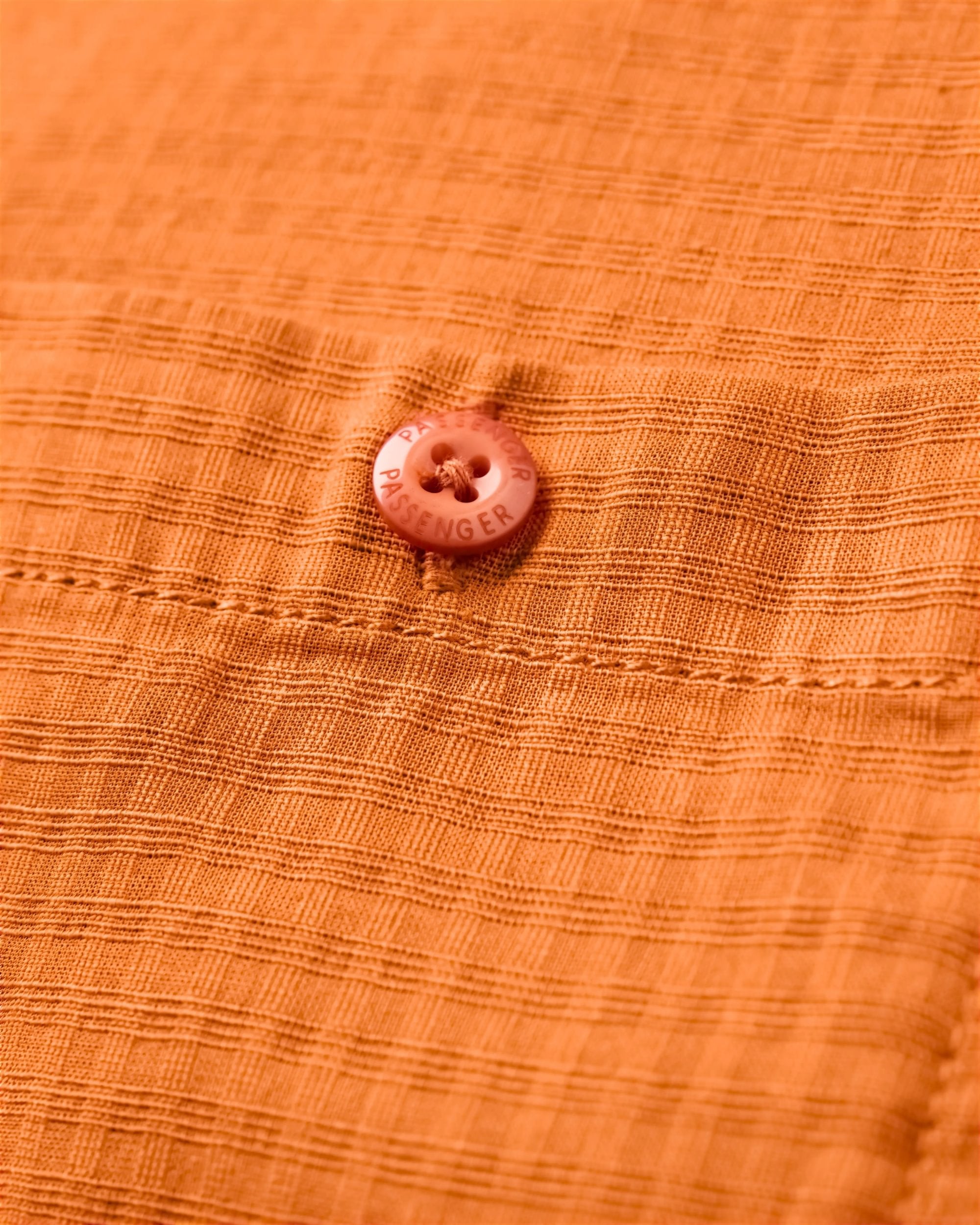 Chill Textured Short Sleeve Shirt - Sunset Orange - Flatlay