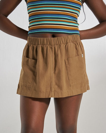 Whirl Lightweight Skort - Caramel - Studio Model
