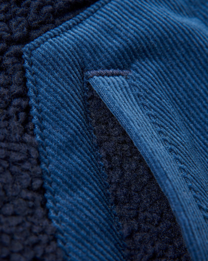Clover Recycled Sherpa Fleece - Deep Navy - Flatlay