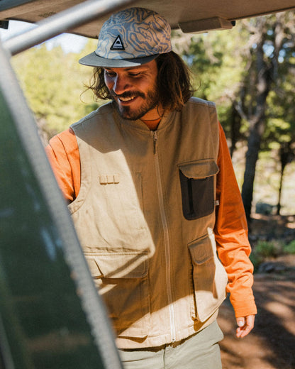 Explorers Organic Cotton Canvas Vest - Stone - Lifestyle