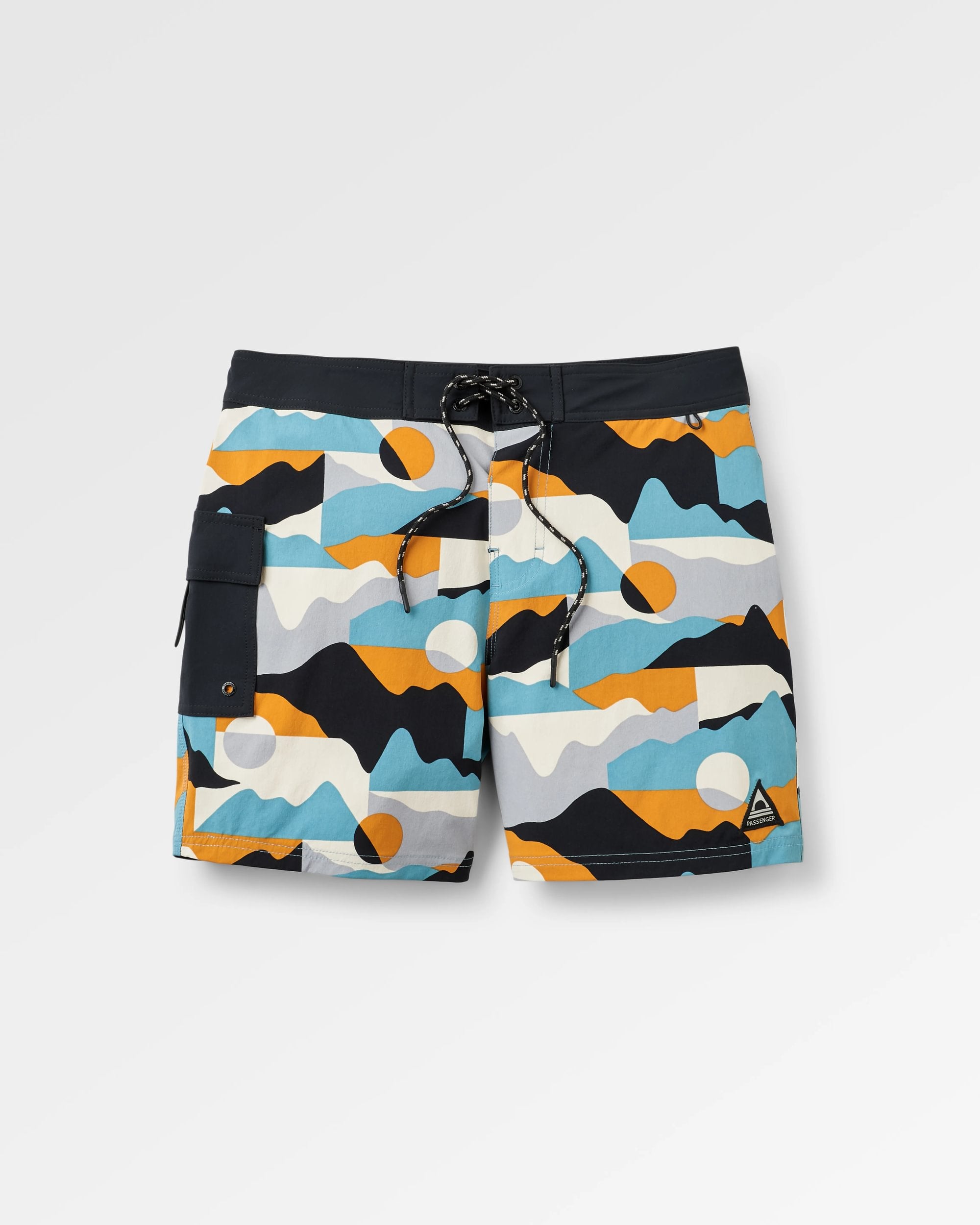 Cutback NetPlus® Recycled Boardshort - Vista Patchwork Arctic - Flatlay