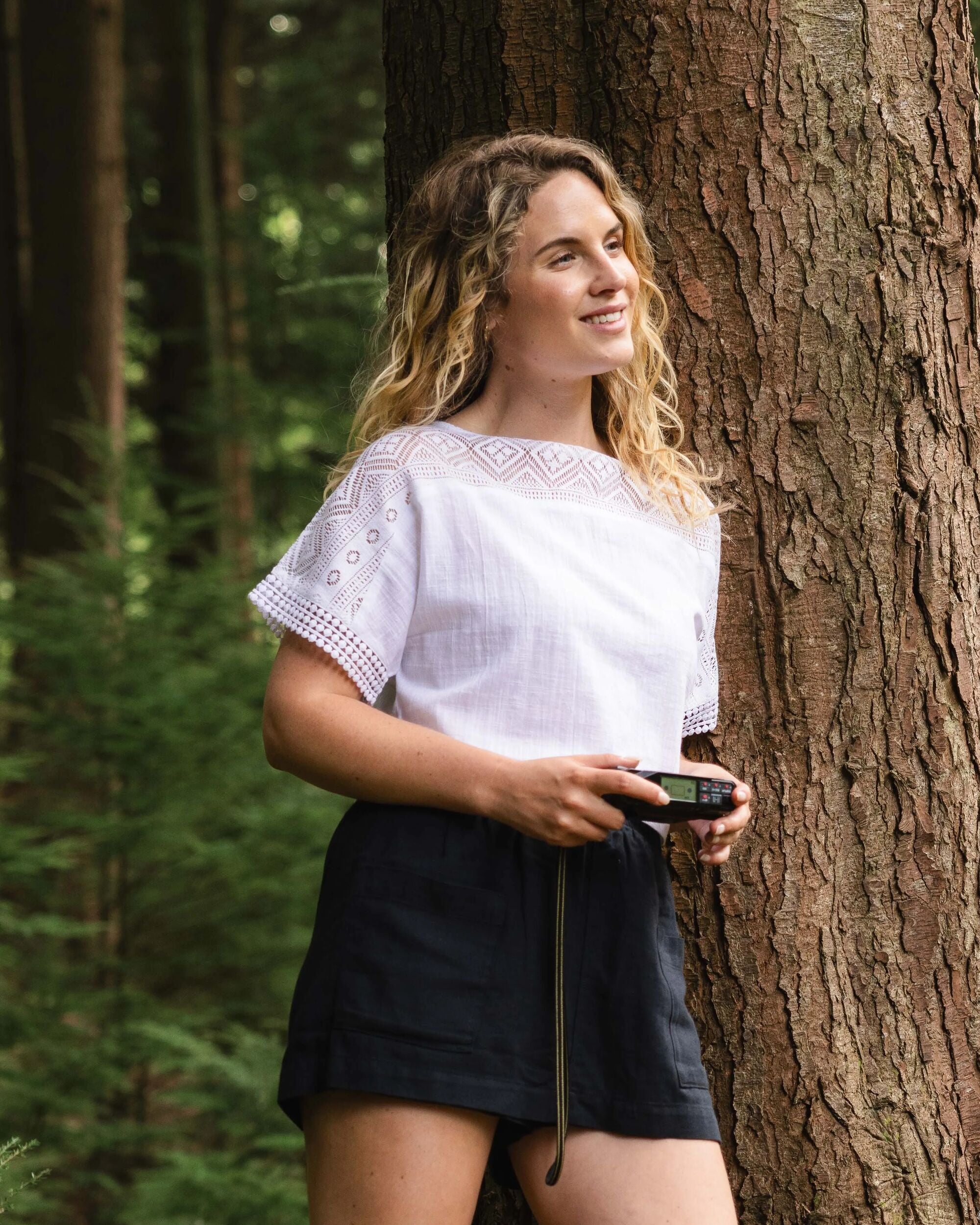 Flurry Woven Top - White - Lifestyle