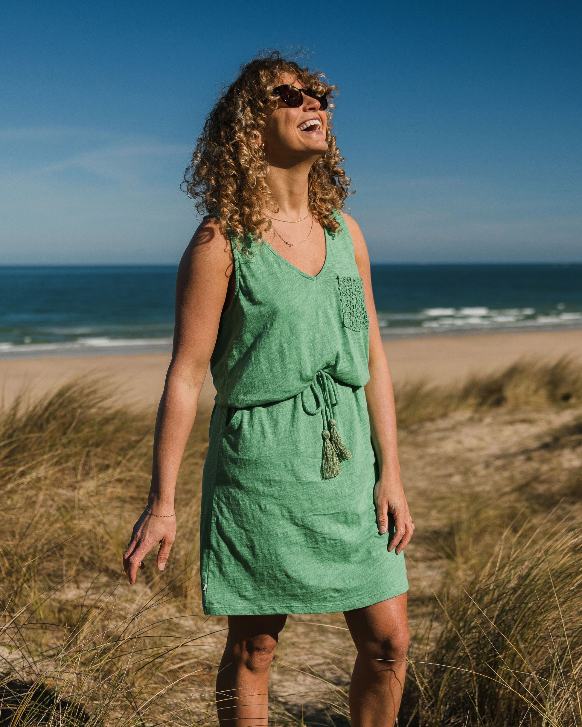 Rivergate Recycled Cotton Dress - Green Spruce