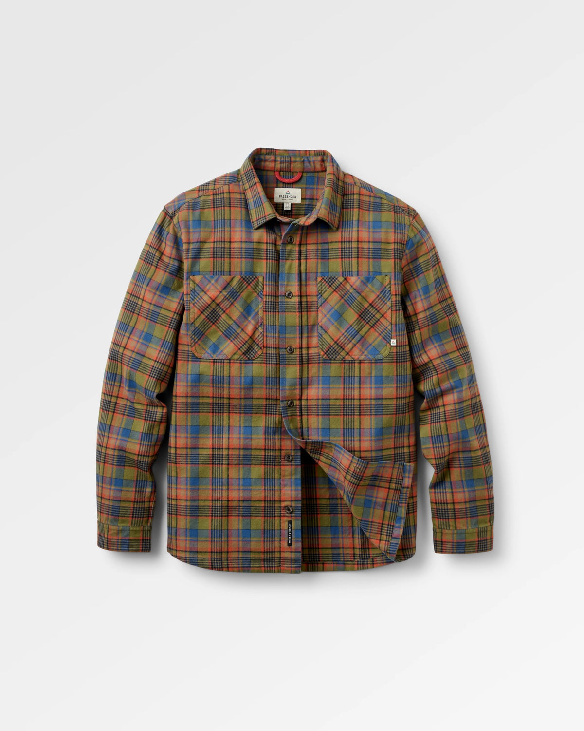 Backcountry Flannel Check Shirt - Khaki/Dark Denim Check - Flatlay
