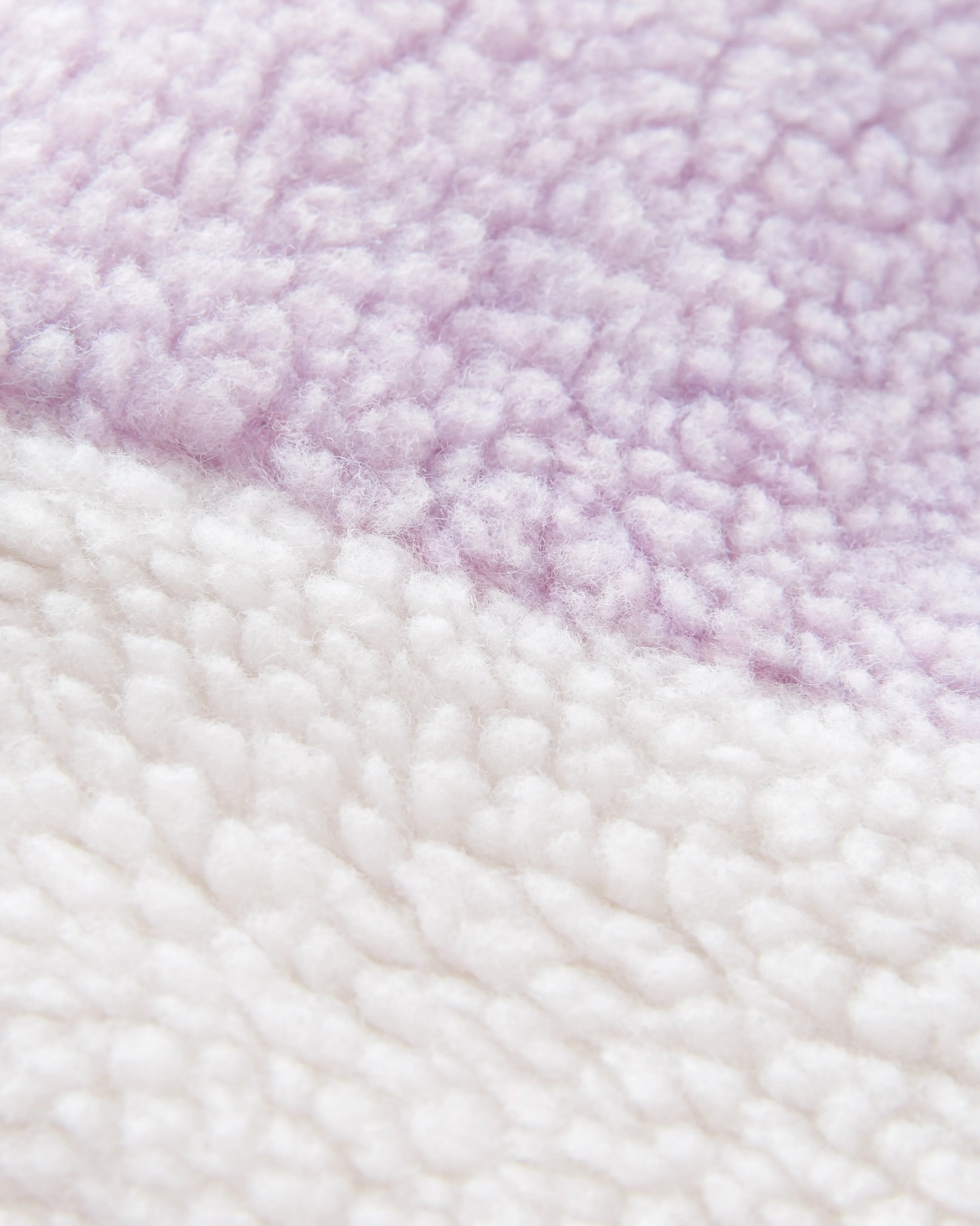 Create Recycled Deep-Pile Sherpa Fleece - Lilac Mist/ Vintage White - Flatlay