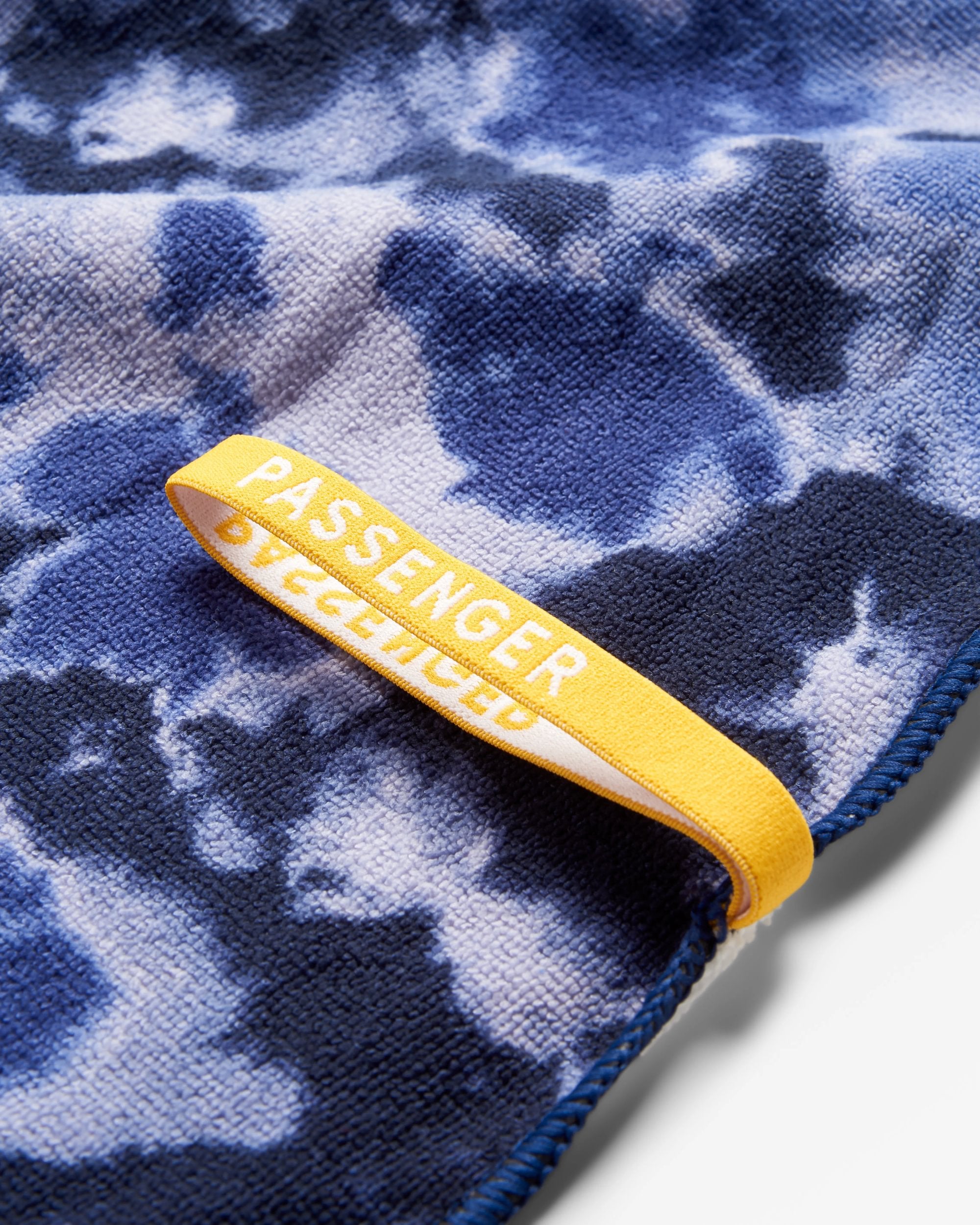 Travel Recycled Quick Dry Towel - Tie Dye Dark Denim - Flatlay