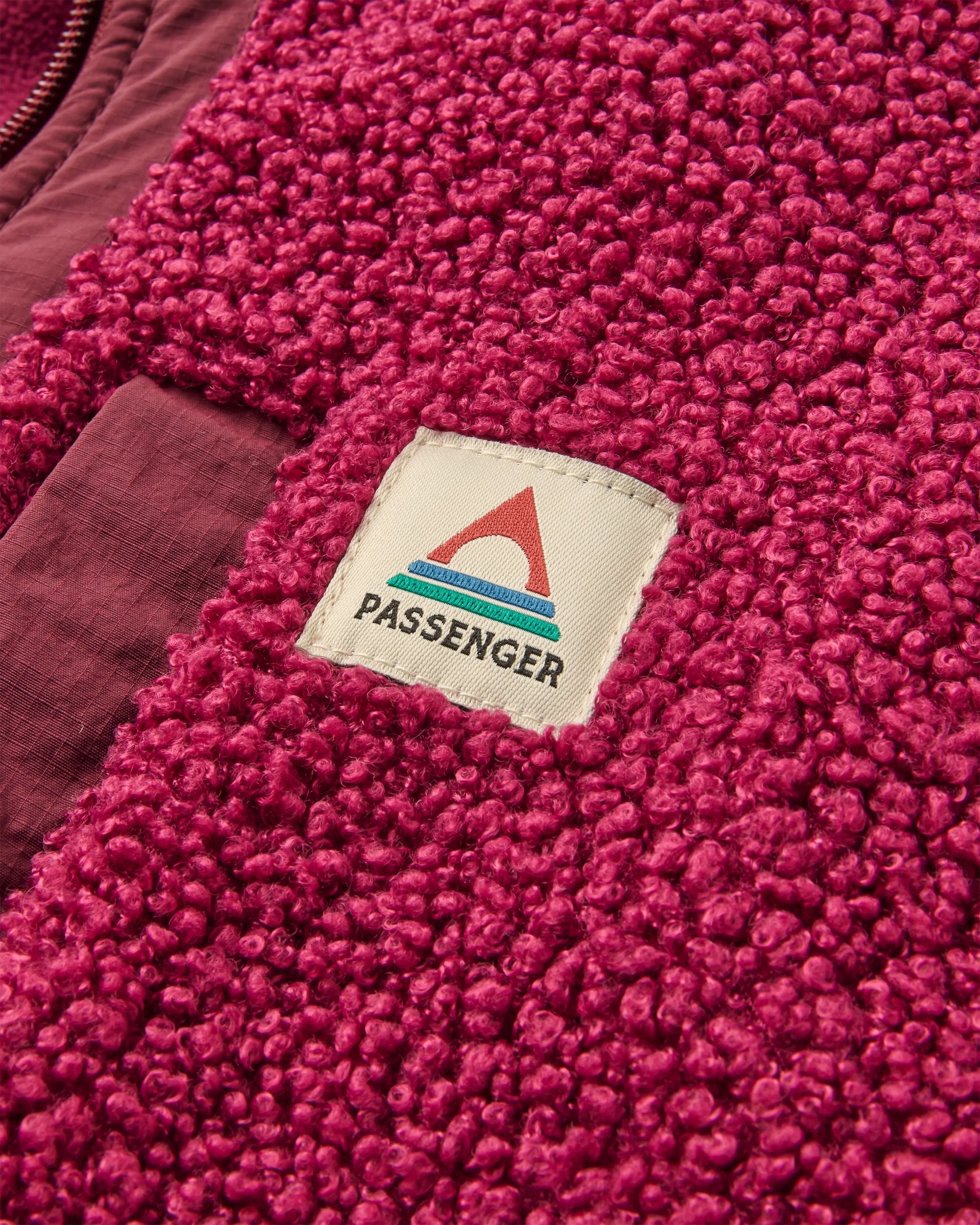 Oak Teddy Long Line Fleece - Fig/Wild Berry  - Flatlay