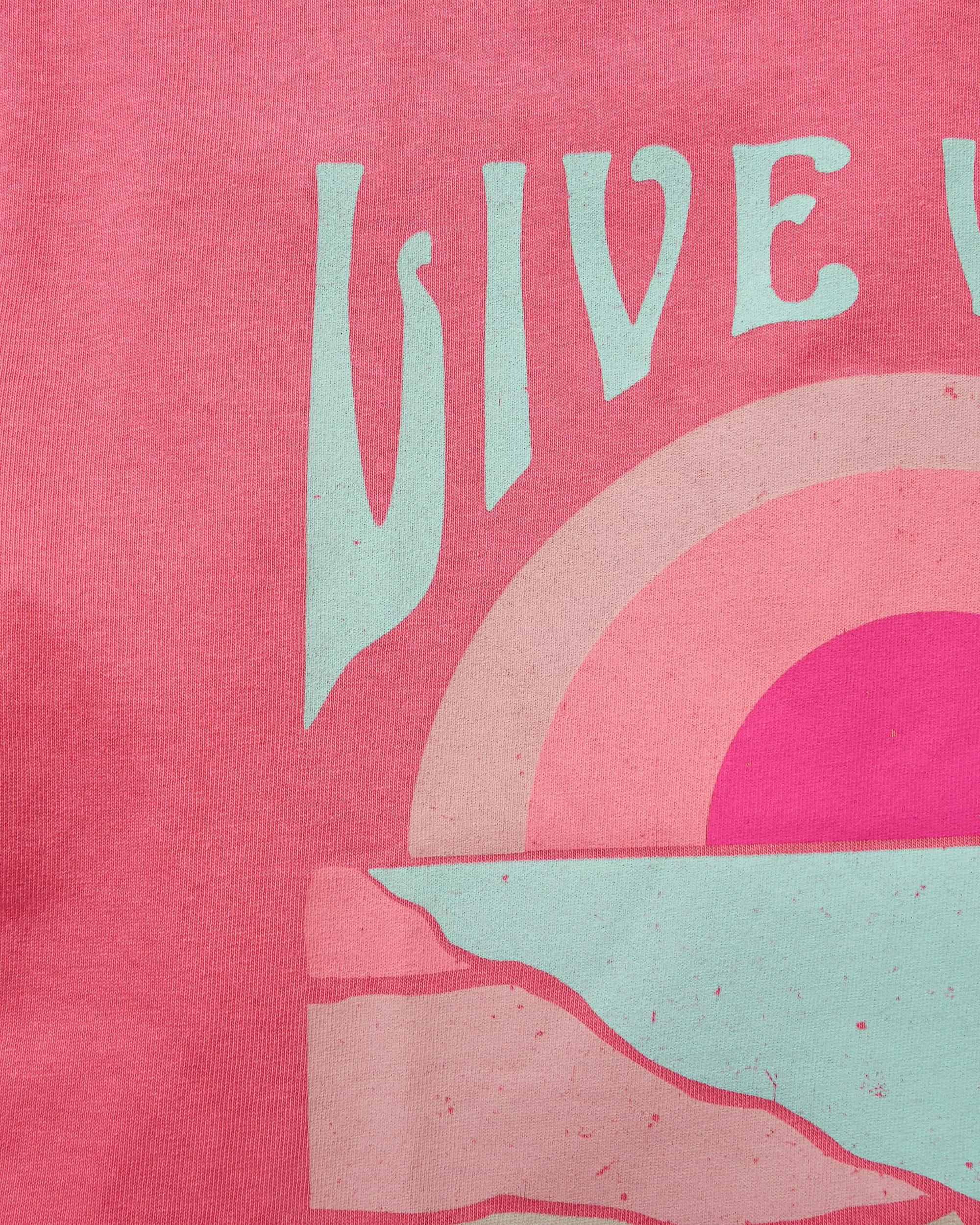 Live Wild Recycled Cotton T-Shirt - Soft Rose - Flatlay