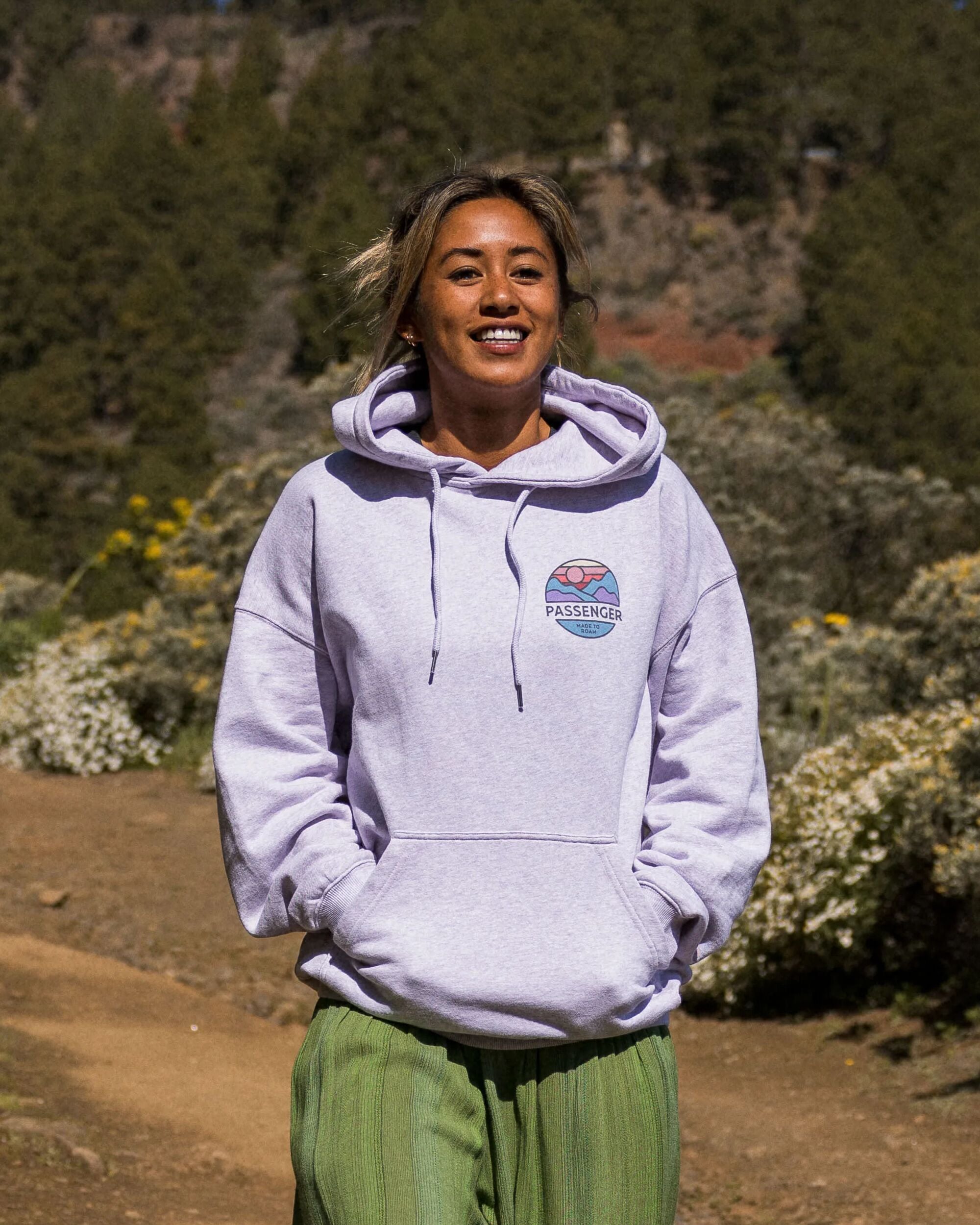 Laidback Organic Cotton Hoodie - Lilac Mist Marl - Lifestyle