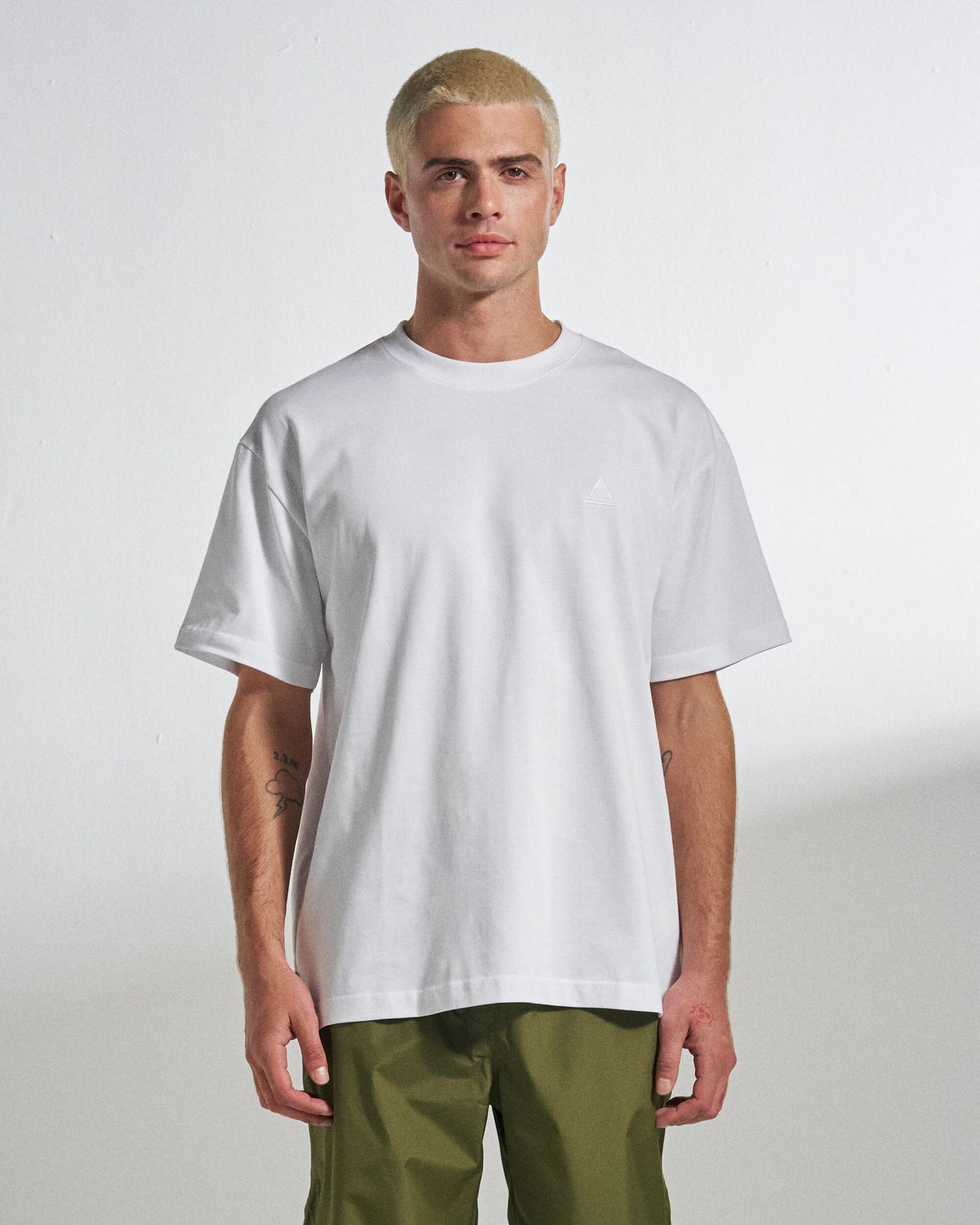 Vita Logo Relaxed Fit T-Shirt - White - Studio Model