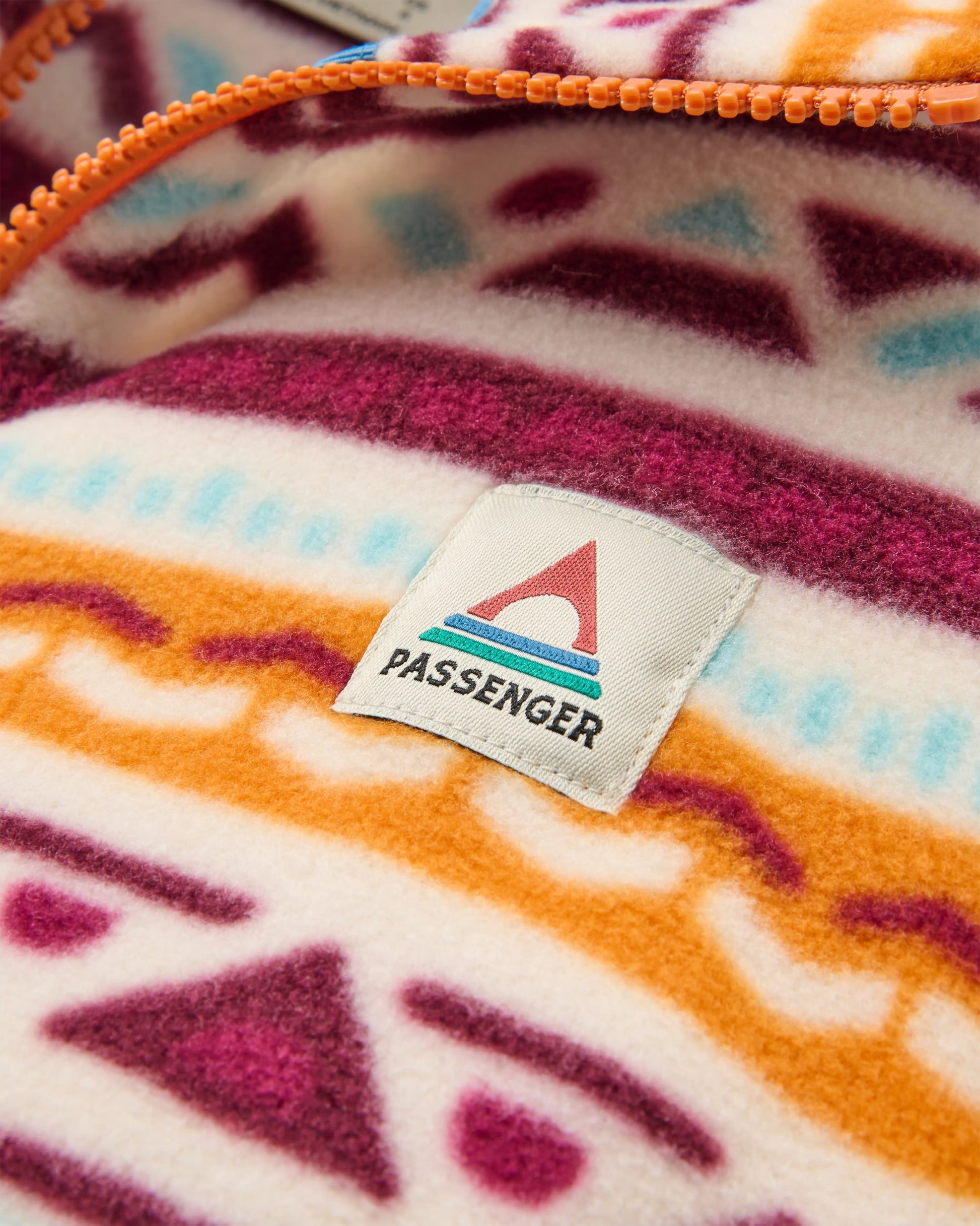 Ayla Recycled Micro Polartec® Fleece - Geo Tracks Birch - Flatlay