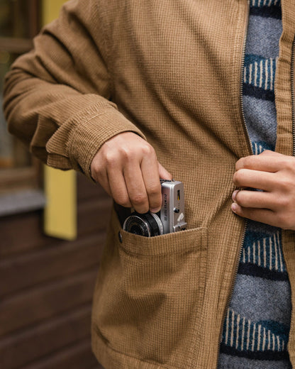 Harvest Organic Cotton Cord Overshirt - Caramel Brown - Lifestyle