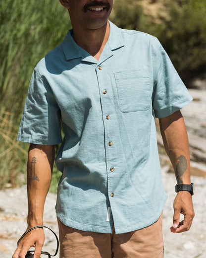 Cove Organic Cotton Textured Shirt - Arctic - Lifestyle