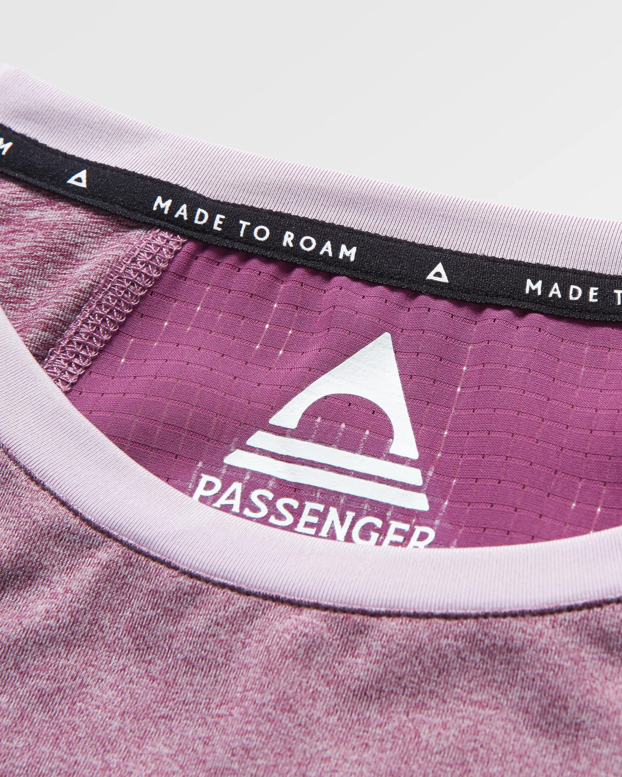 Pacifica Recycled Active LS Top - Berry Marl - Flatlay