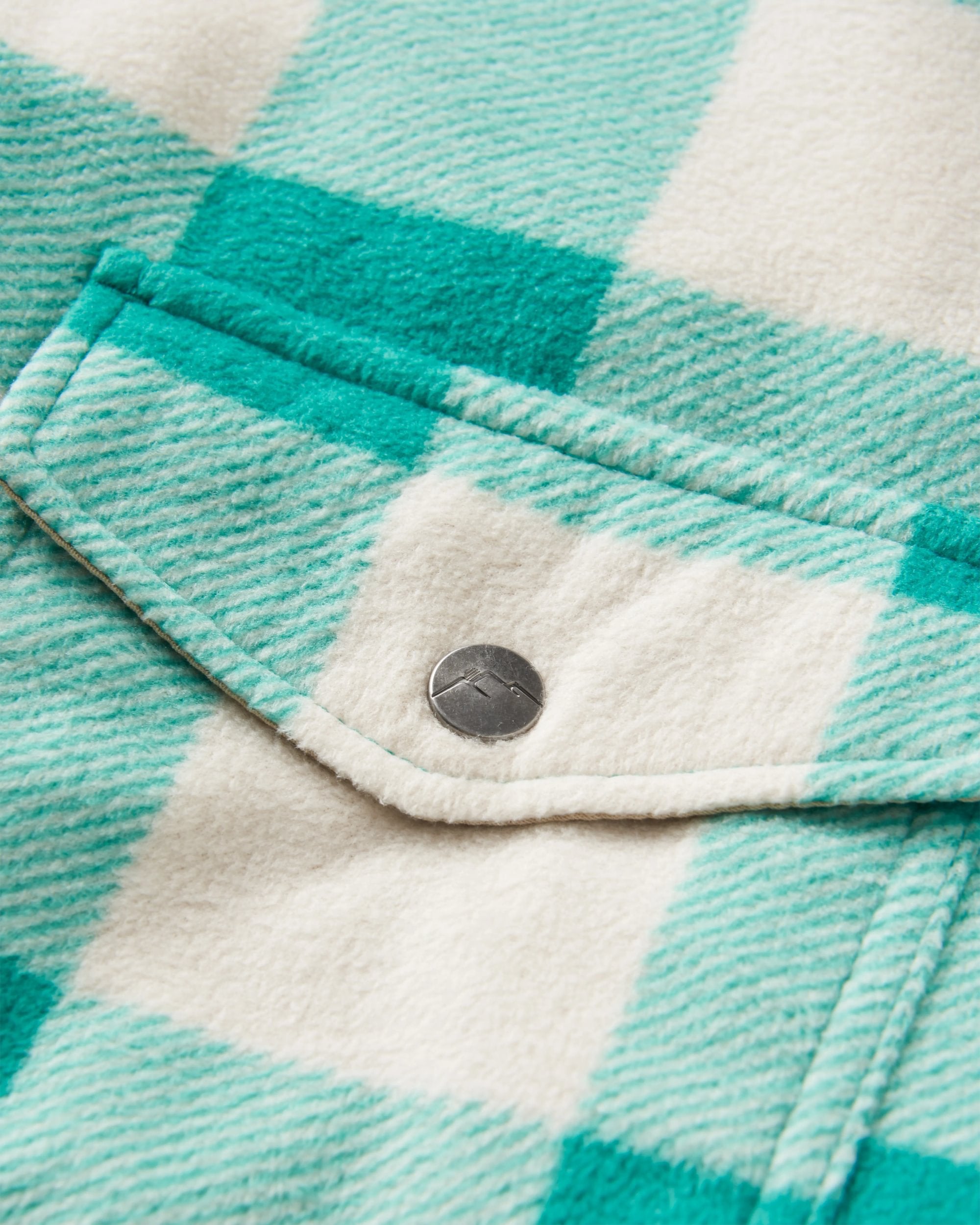 East Recycled Polar Fleece Shirt - Greenlake Buffalo Check - Flatlay