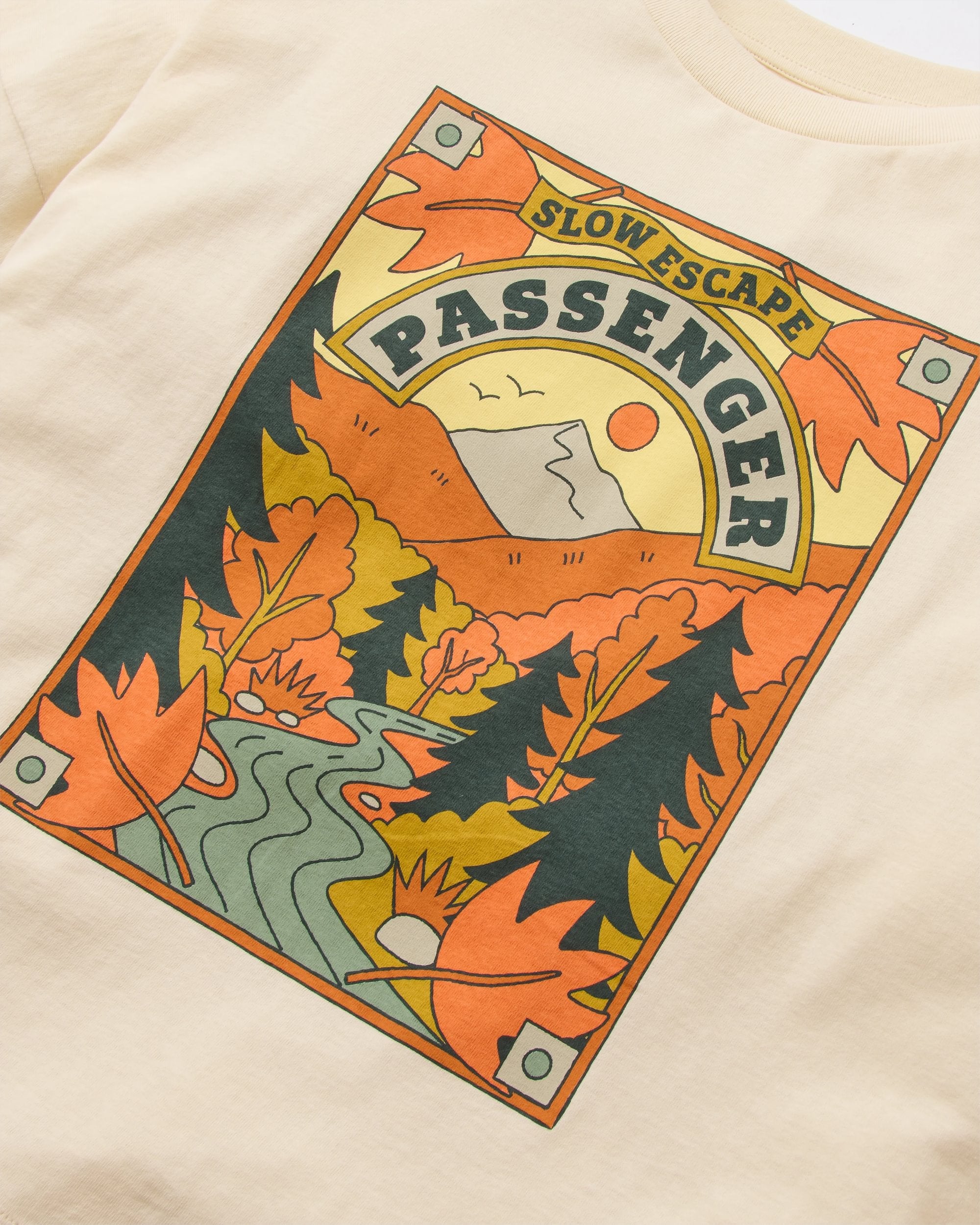 Rambling Recycled Cotton LS T-Shirt - Birch - Flatlay