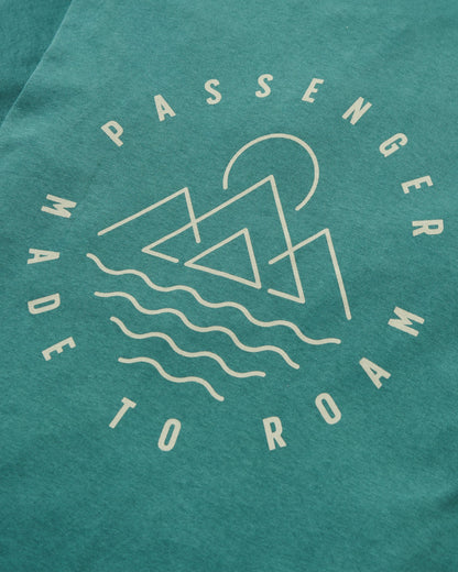 Escapism Recycled Cotton T-Shirt - Deep Ocean - Flatlay