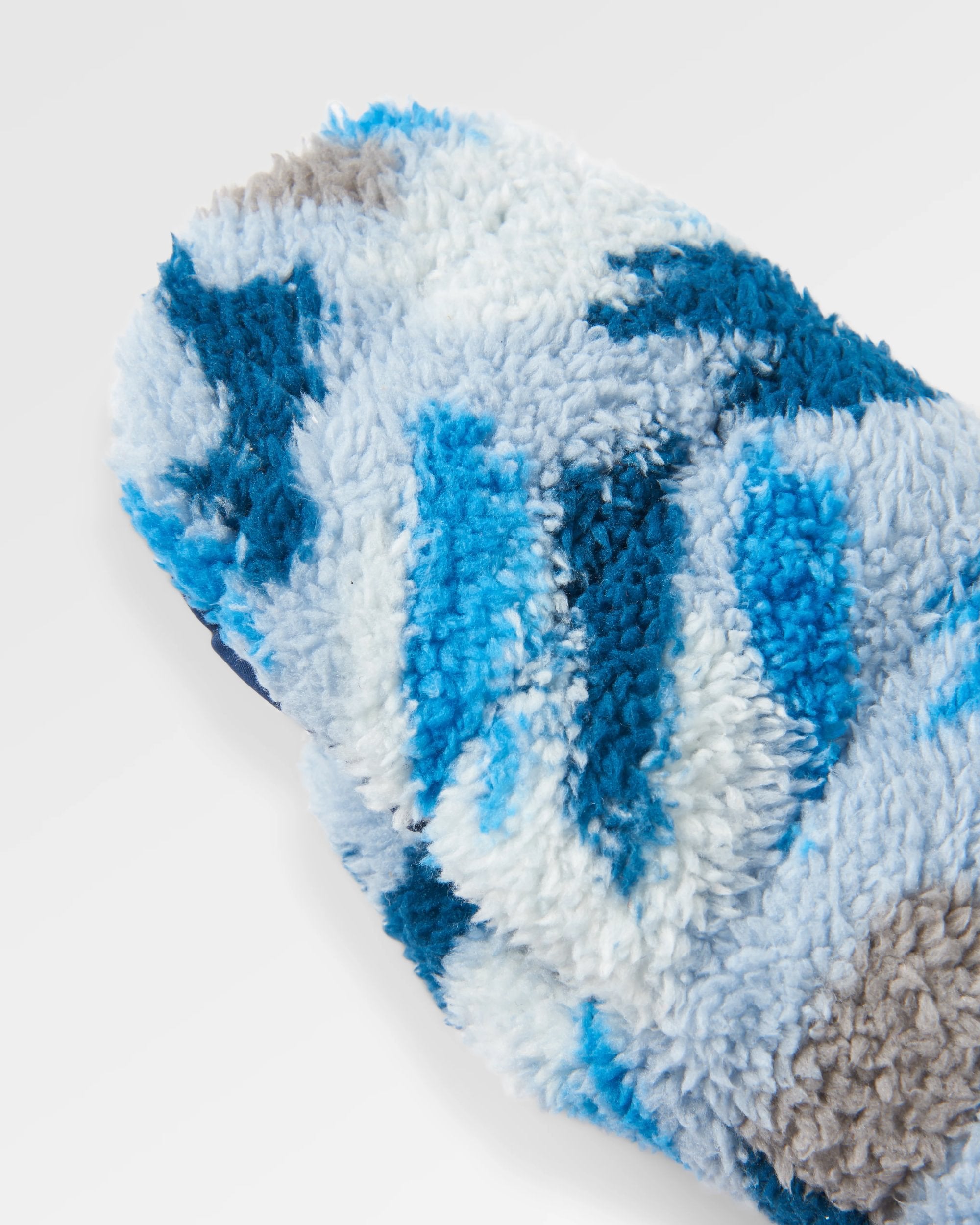 Avalanche Recycled Sherpa Mittens - Abstract Mountain Blue Steel - Flatlay