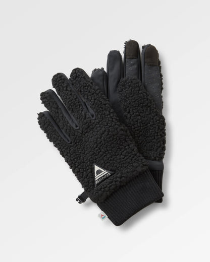 Snowfall Sherpa Gloves - Black - Flatlay