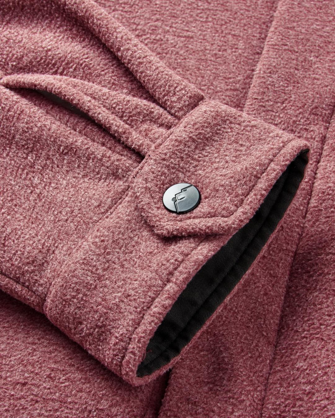 Maple Polar Recycled Fleece Shirt - Wine Marl - Flatlay