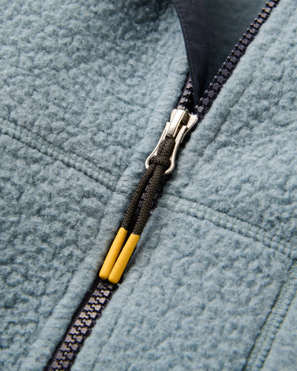 Home Full Zip Hooded Sherpa Fleece - Stormy Blue - Flatlay