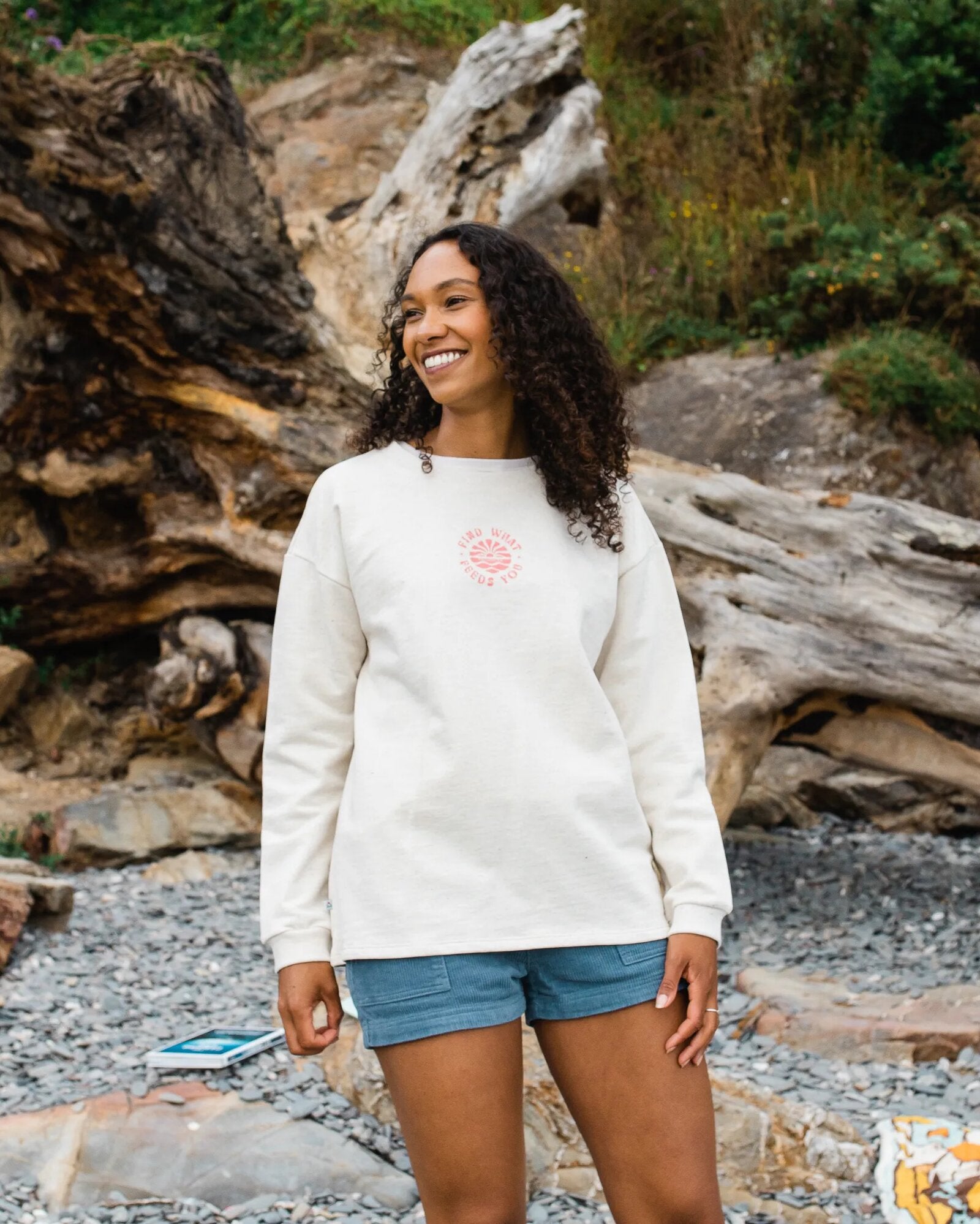 Discovery Recycled Cotton Sweatshirt - Milky Marl - Lifestyle