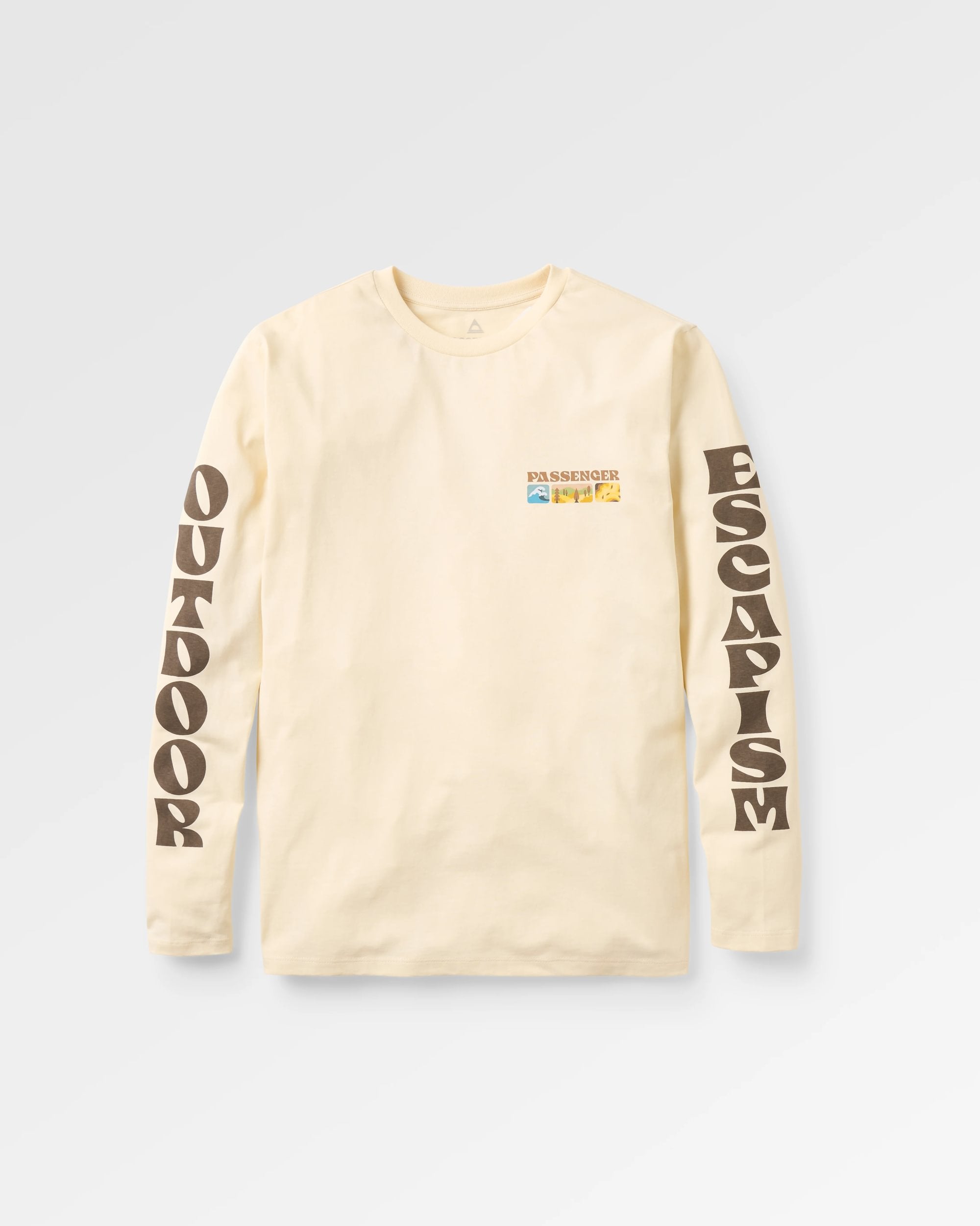 Patches Recycled Cotton LS T-Shirt - Birch - Flatlay