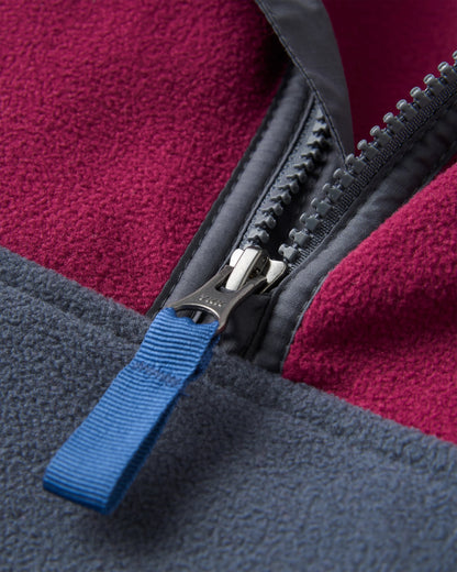 Set Off Recycled Polar 1/4 Zip Fleece - Warm Berry/Charcoal  - Flatlay