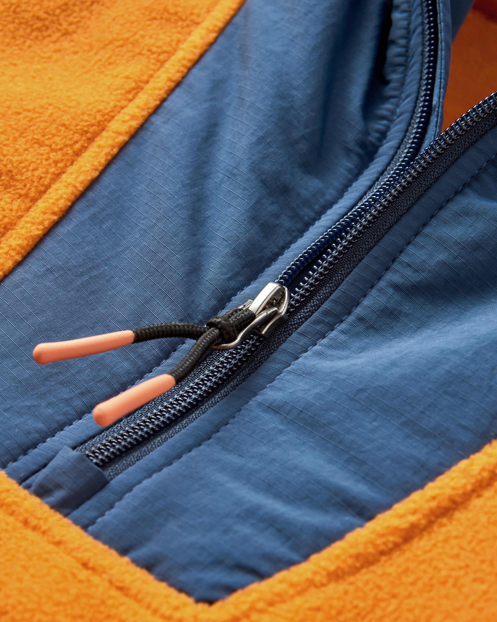 Alexander Recycled Hooded Polar Fleece - Sunrise Orange - Flatlay