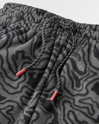 Woodland Polar Fleece Jogger - Strata Swirl Black - Flatlay