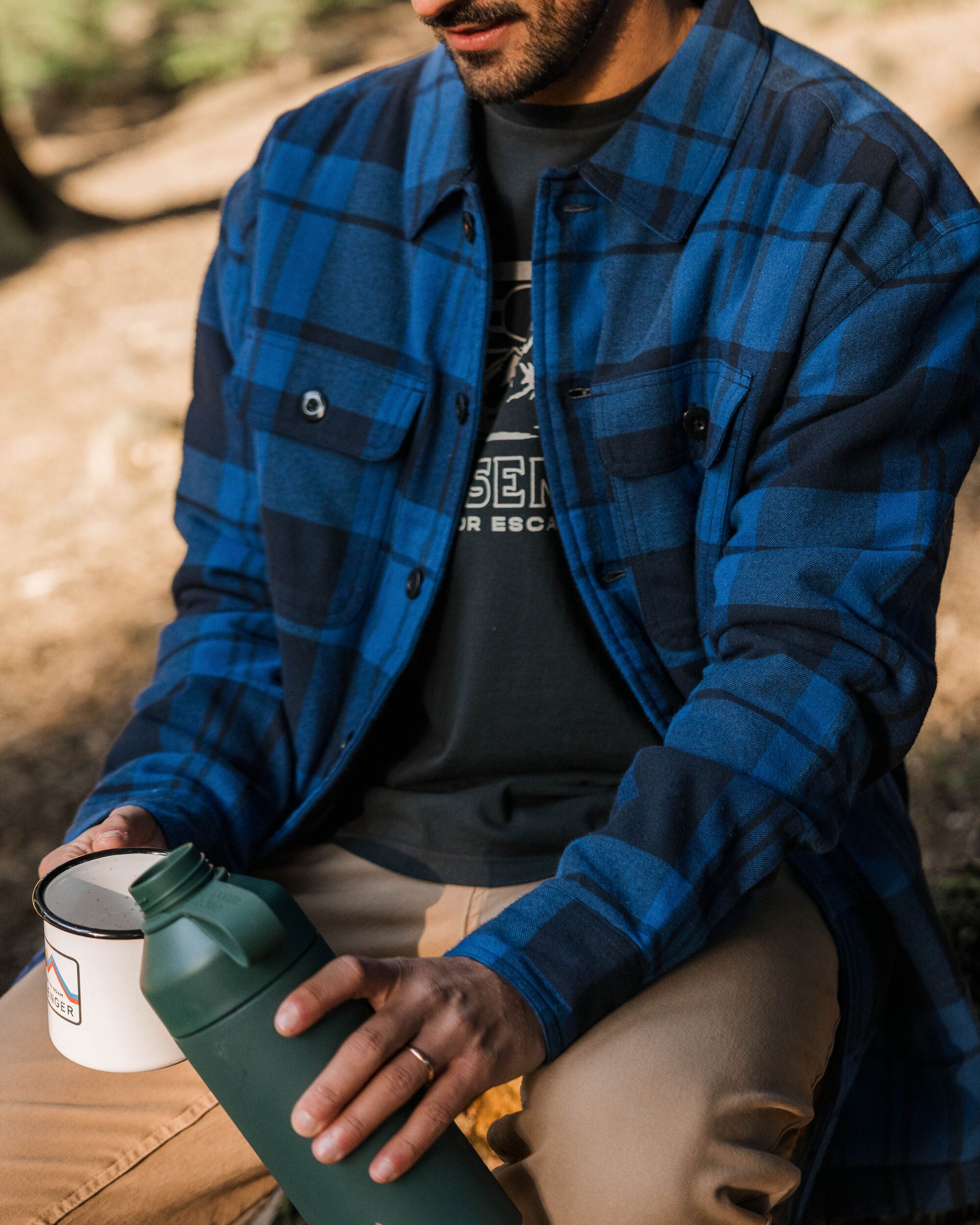 Freestyle Sherpa-Lined Overshirt - True Blue - Lifestyle