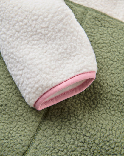 Home Sherpa Fleece - Dusty Olive/White Sand - Flatlay