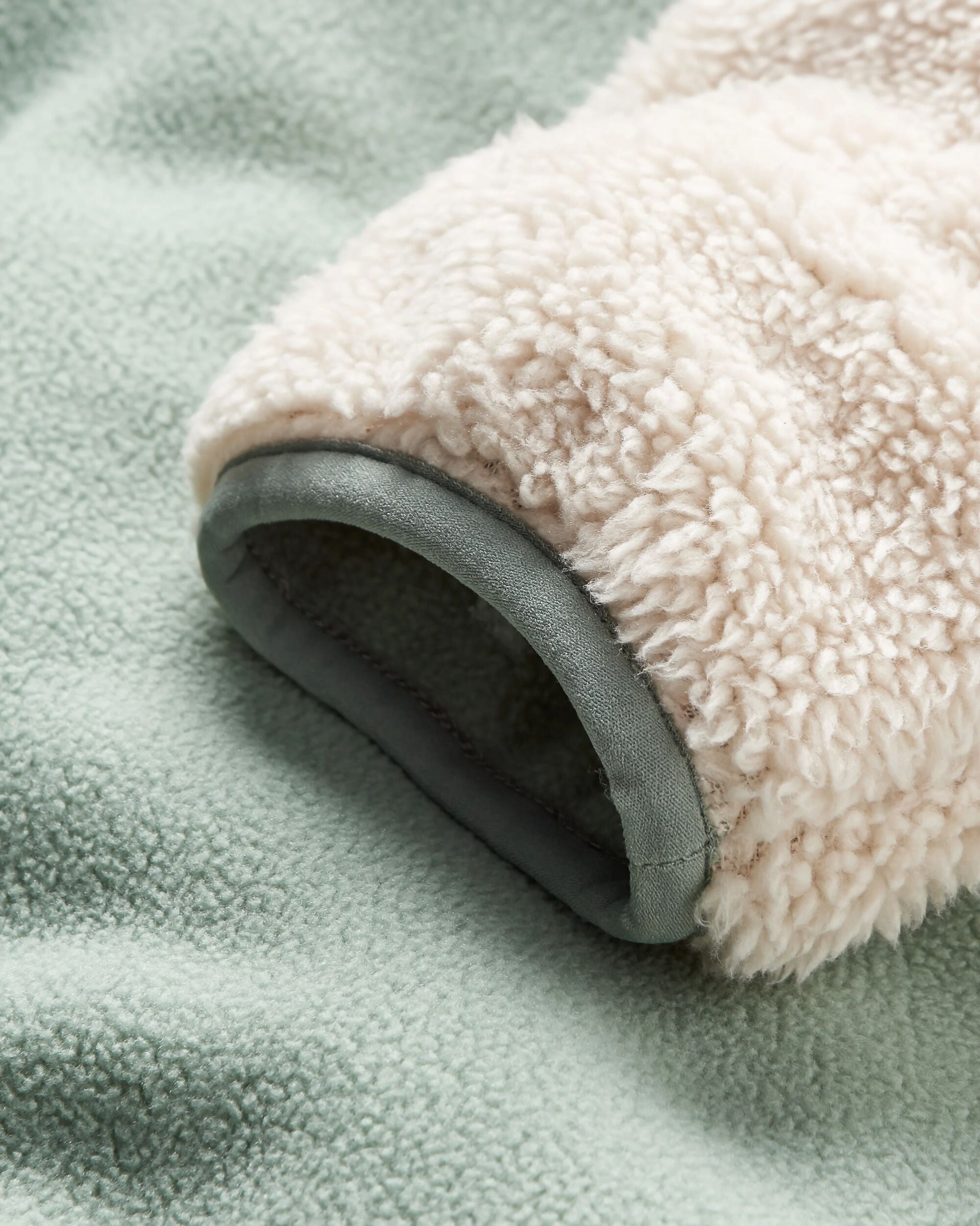 Nestling Sherpa Hooded Fleece - Vintage White - Flatlay