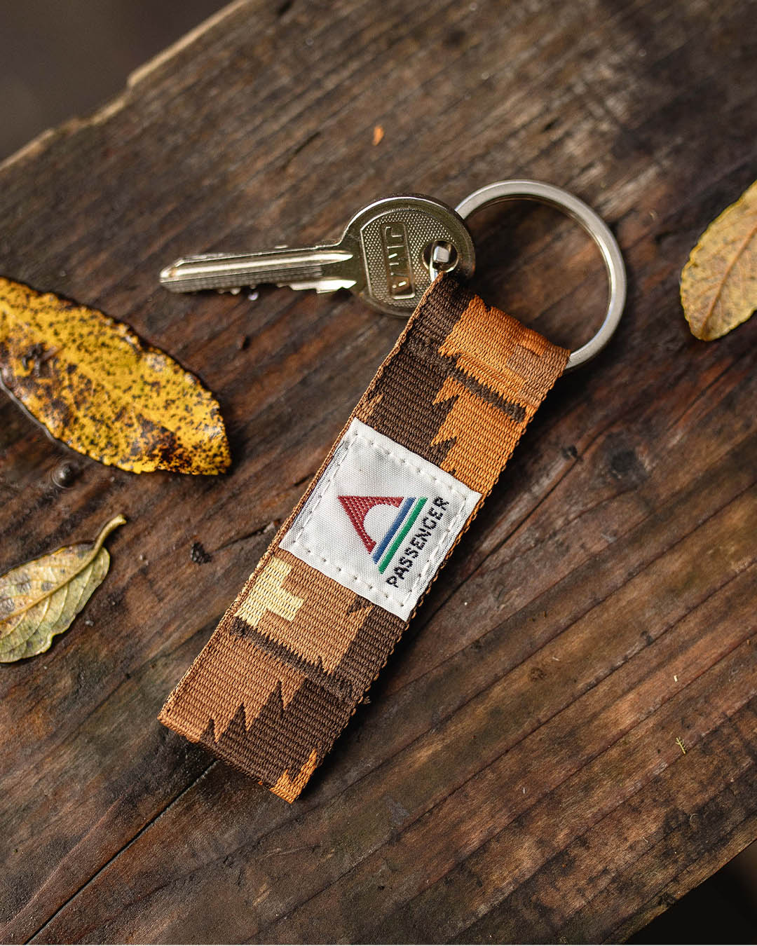 Travel Key Ring - Orange Jacquard