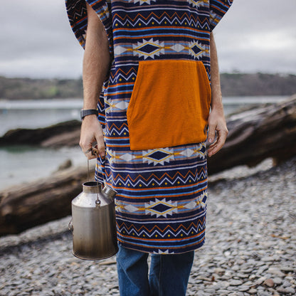 Male_Vancho Oversized Recycled Polar Fleece Poncho - Stargazer Navy