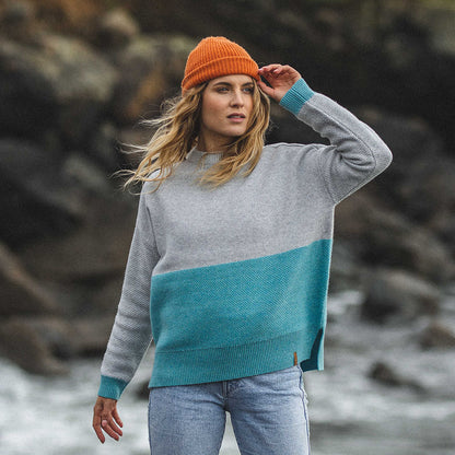 Nelson Knitted Sweatshirt - Ocean Green