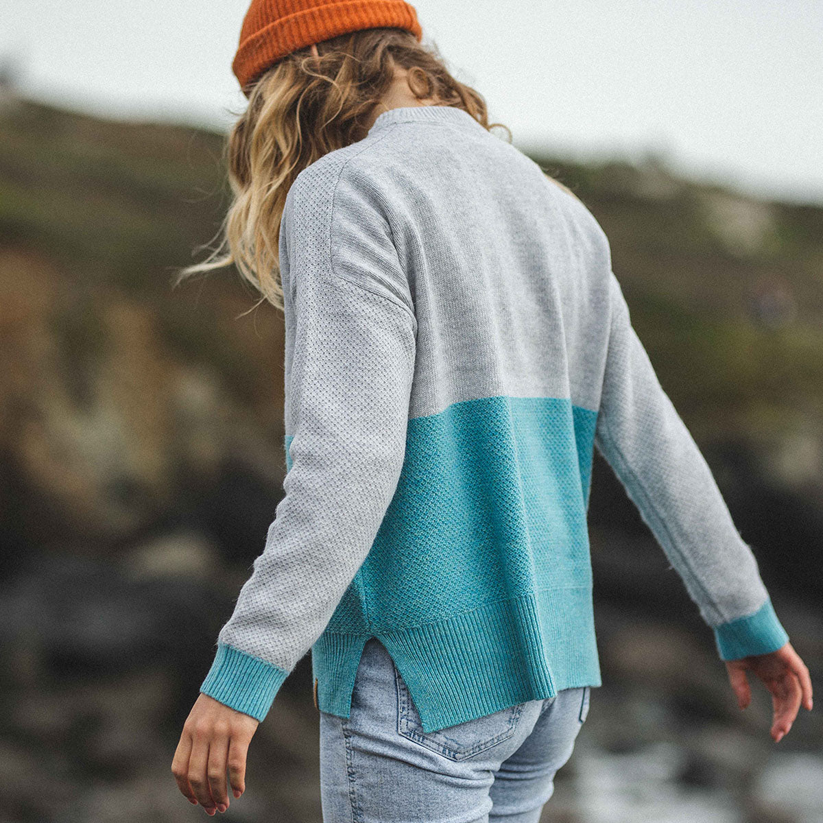 Nelson Knitted Sweatshirt - Ocean Green