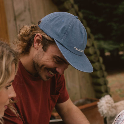 Male_Byron Recycled Cotton 5 Panel Cap - Stone Blue