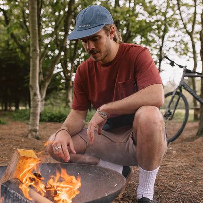 Male_Byron Recycled Cotton 5 Panel Cap - Stone Blue