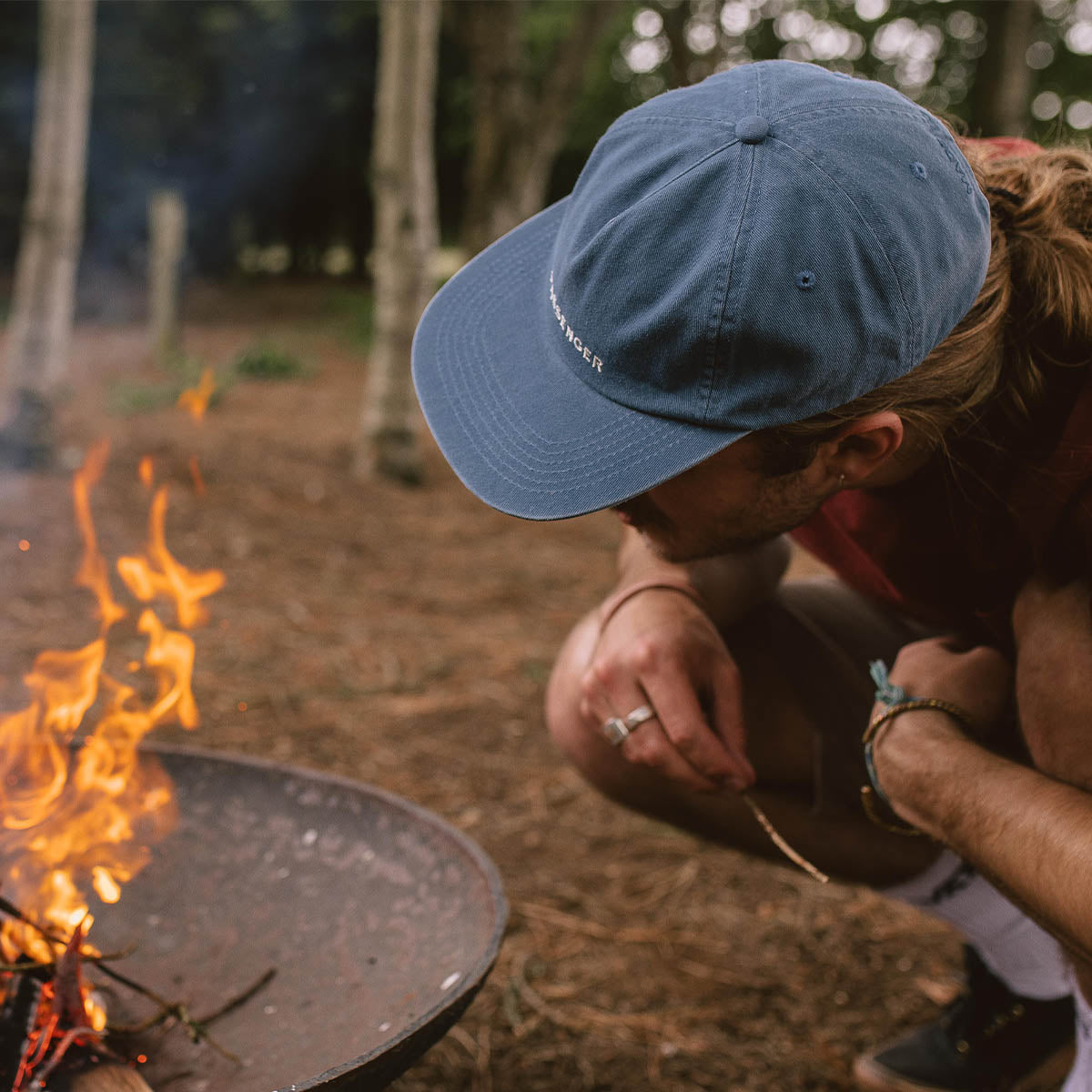 Male_Byron Recycled Cotton 5 Panel Cap - Stone Blue