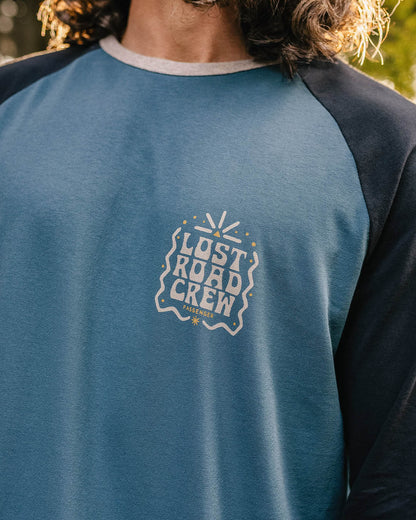 Lost Road Recycled Cotton Ls T-Shirt - Deep Navy