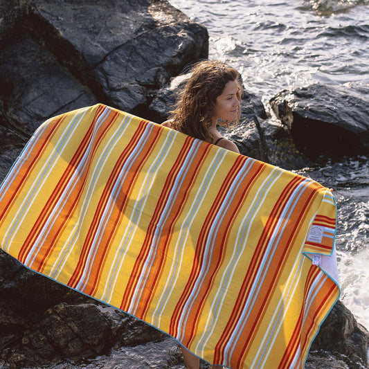 Portland Recycled Polyester Beach Towel - Sun Stripe